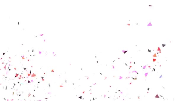 Animação Partículas Explosão Confetti Com Fundo Chave Croma Branco Preto — Vídeo de Stock