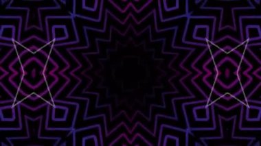 Soyut Geometrik Arkaplan Videosu. Trippy Psychedelic kaleydoskop desen döngü animasyonu.