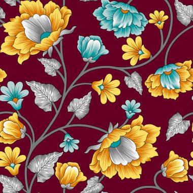 Kırmızı arkaplanı olan kusursuz güzel çiçek tasarımı