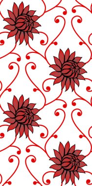 Kusursuz, soyut, kalın çiçek deseni.