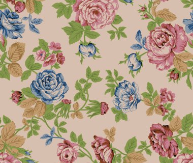 Kusursuz çiçek desenli tekstil deseni