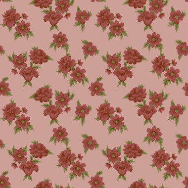 Kusursuz çiçek desenli tekstil deseni