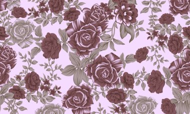 Kusursuz çiçek desenli tekstil deseni