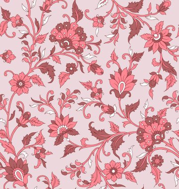 Kusursuz etnik çiçekli tasarım baskısı