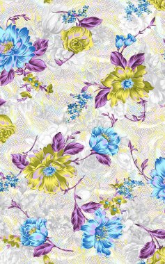 Arka planda çiçek deseni var.