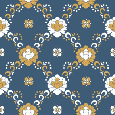 Kusursuz geleneksel çiçek dizaynı deseni