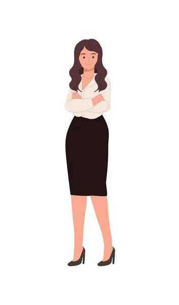 Conceito Mulher Negócios Confiante Mulher Negócios Sucesso Atraente Ilustrações Desenhos — Vetor de Stock