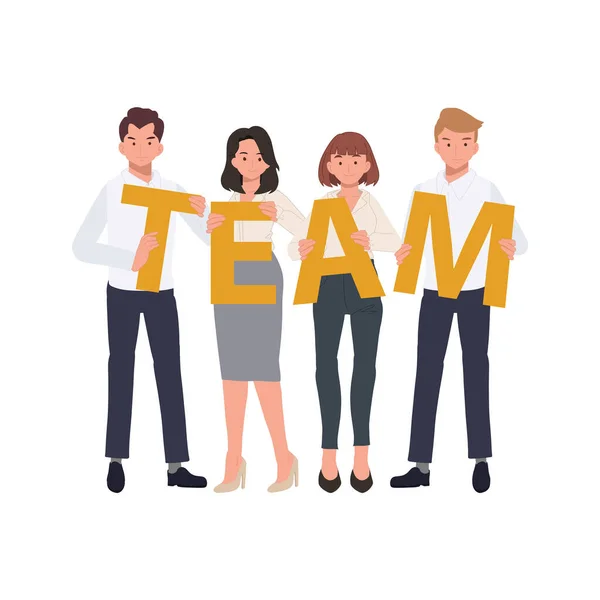 Business Teamwork Konzept Erfolgreiches Team Mit Dem Wort Team Verschiedene — Stockvektor