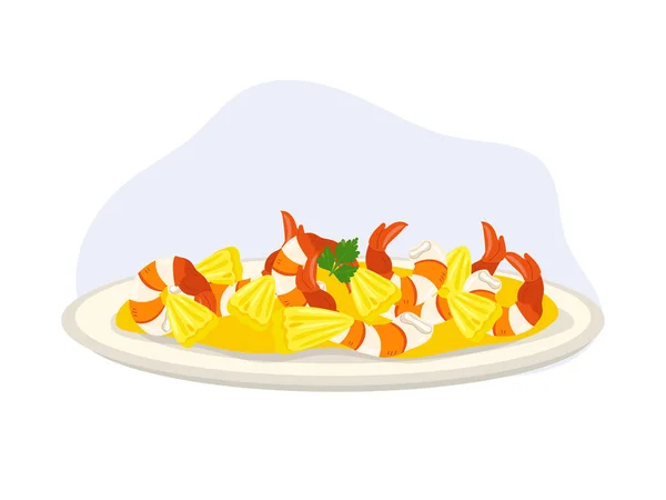 Saltee Piña Los Camarones Mariscos Comida Tailandesa Comida Para Estómago — Archivo Imágenes Vectoriales