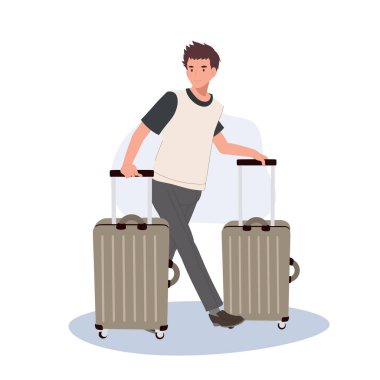 Bagajı Taşıyan Seyahat Adamı. Bagajı Taşıyan Turist.