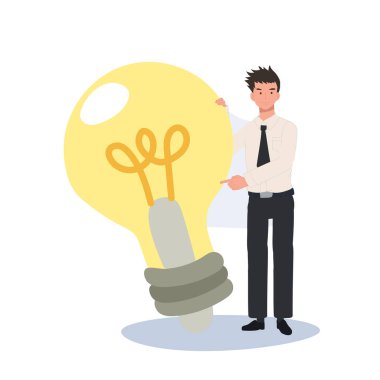 Eğitim ve Yaratıcılık konsepti. Büyük Ampul Fikriyle Tayland Üniversitesi öğrencisi