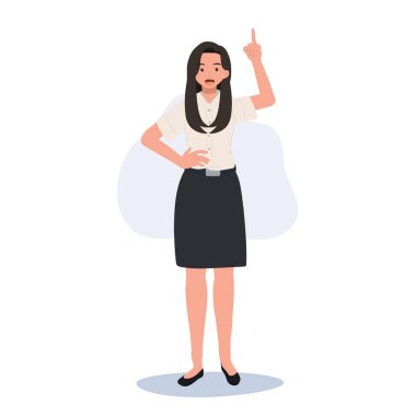 Tayland Üniversitesi Üniformalı Öğrencisi Kendinden emin bir sunum yapıyor