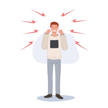 Agresif Öfke. Öfkeli Çok Öfkeli Kişi.