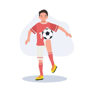 Futbolcu. Adam Tekmeleyen Top. Futbolcu. erkek karakterler futbol oynuyor. 