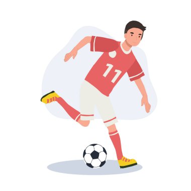 Futbolcu. Adam Tekmeleyen Top. Futbolcu. erkek karakterler futbol oynuyor. 