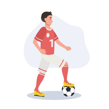 Futbolcu. Adam Tekmeleyen Top. Futbolcu. erkek karakterler futbol oynuyor. 