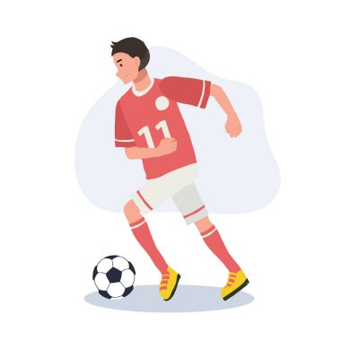 Futbolcu. Adam Tekmeleyen Top. Futbolcu. erkek karakterler futbol oynuyor. 