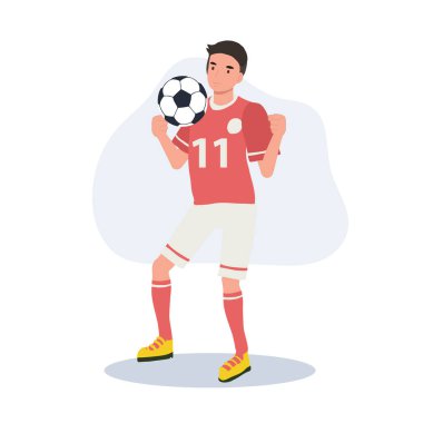 Futbolcu. Adam Tekmeleyen Top. Futbolcu. erkek karakterler futbol oynuyor. 