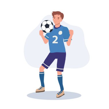 Futbolcu. Adam Tekmeleyen Top. Futbolcu. erkek karakterler futbol oynuyor. 