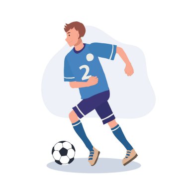 Futbolcu. Adam Tekmeleyen Top. Futbolcu. erkek karakterler futbol oynuyor. 