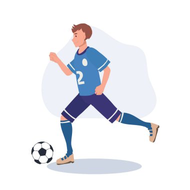 Futbolcu. Adam Tekmeleyen Top. Futbolcu. erkek karakterler futbol oynuyor. 