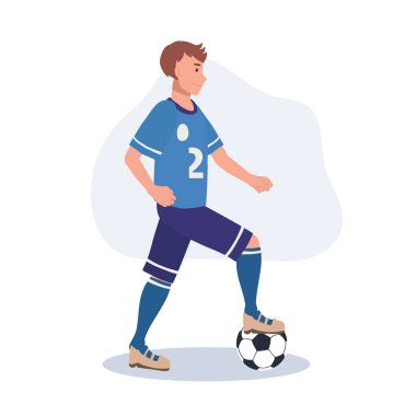 Futbolcu. Adam Tekmeleyen Top. Futbolcu. erkek karakterler futbol oynuyor. 