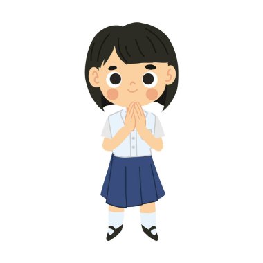 Tatlı Kawaii Çizgi Film Karakteri 'ndeki Taylandlı Öğrenci Kız Sawasdee' dir. 