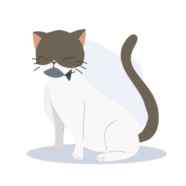 Ağızda Kedi Tutan Şirin Balık. Evcil Hayvanlar İçin Balıklı Oyuncak Kedi