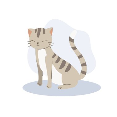 Sevimli Mutlu Kedi Gülümseyen Neşeli bir gülümseme ile oturuyor