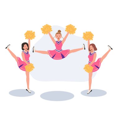 Eğlenceli ve enerjik bir amigo kız grubu. Şirin Pom Pom Kızları ve Takımı