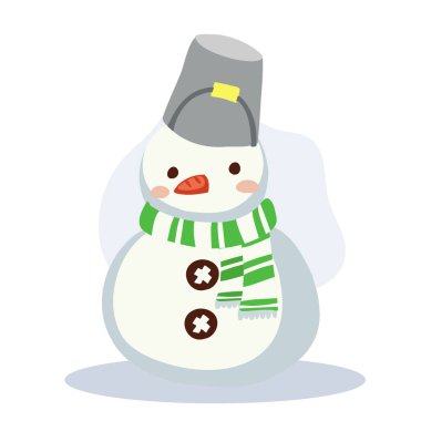 Cute Snowman in Winter Outfit. Perfect for Holiday and Festive Winter Scenes clipart