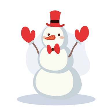 Cute Snowman in Winter Outfit. Perfect for Holiday and Festive Winter Scenes clipart