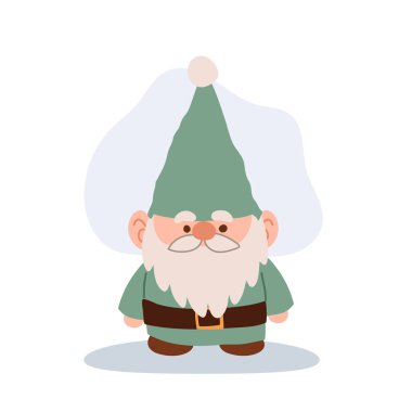 Çekici bir Noel cücesi çizimi. Noel için Tatil Çizgi Filmi Cücesi