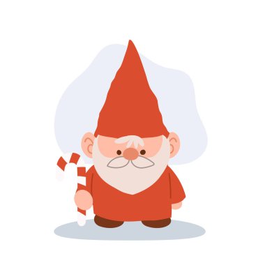 Çekici bir Noel cücesi çizimi. Noel için Tatil Çizgi Filmi Cücesi