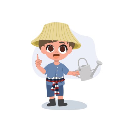 Tarımsal tavsiyeleri olan sevimli bir çiftçi çizgi filmi, tarım ipuçları, kırsal yaşam, çiftçi tavsiyesi,