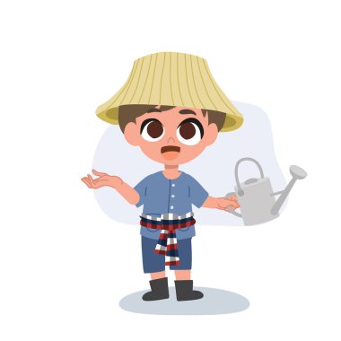 Tarımsal tavsiyeleri olan sevimli bir çiftçi çizgi filmi, tarım ipuçları, kırsal yaşam, çiftçi tavsiyesi,