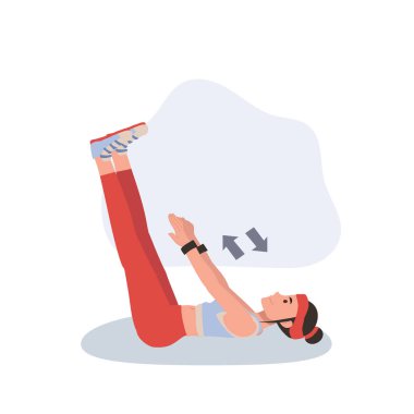 Spor yapan kadın kas esnekliği, yoga ve pilates egzersizleri yapıyor.