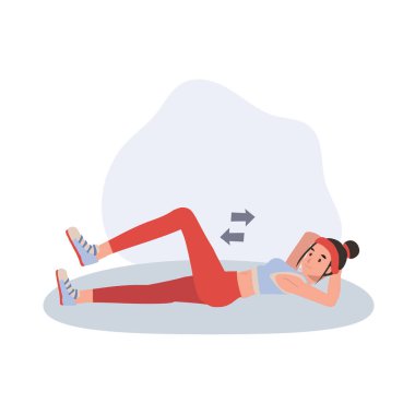 Spor yapan kadın kas esnekliği, yoga ve pilates egzersizleri yapıyor.