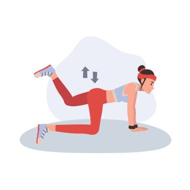 Spor yapan kadın kas esnekliği, yoga ve pilates egzersizleri yapıyor.