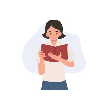 Asyalı liseli kız üniforması içinde kitap okuyor gençlik yaşam tarzı öğreniyor akademik başarı ve öğrenim alışkanlığı