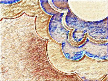 Dijital soyut arkaplan. Renkli desen. Dijital çizim. Poster, broşür, el ilanı ve kart için yaratıcı grafik tasarımı. Eşsiz duvar kâğıdı. Ağ, kumaş ve not defteri kapağı için arkaplan.