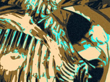 Dijital soyut arkaplan. Renkli desen. Dijital çizim. Poster, broşür, el ilanı ve kart için yaratıcı grafik tasarımı. Eşsiz duvar kâğıdı. Ağ, kumaş ve not defteri kapağı için arkaplan.