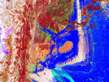 Dijital soyut arkaplan. Renkli desen. Dijital çizim. Poster, broşür, el ilanı ve kart için yaratıcı grafik tasarımı. Eşsiz duvar kâğıdı. Ağ, kumaş ve not defteri kapağı için arkaplan.