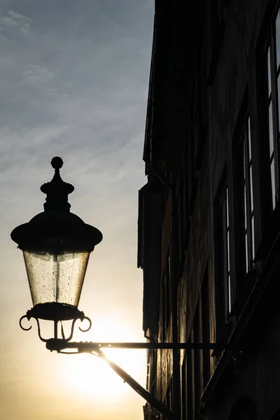 Copenhague Dinamarca Una Vieja Lámpara Calle Christianshavn —  Fotos de Stock