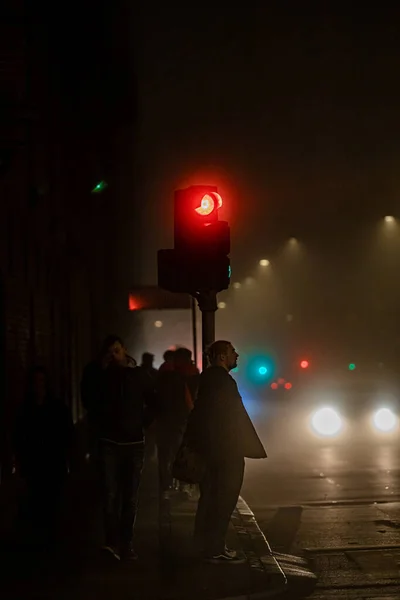 Копенгаген Данія Пішоходи Вночі Тіченсгабі Центрі Міста — стокове фото