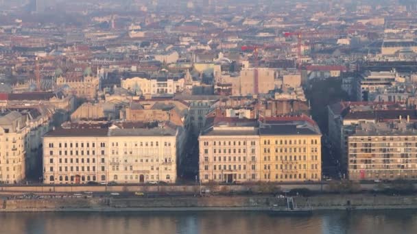 匈牙利布达佩斯 城市的天际线和多瑙河 — 图库视频影像