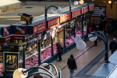 Budapeşte, Macaristan Kasabı Merkez Market Salonunda