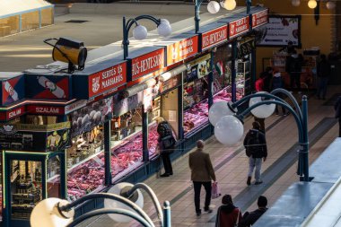 Budapeşte, Macaristan Kasabı Merkez Market Salonunda