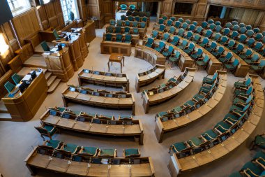 Kopenhag, Danimarka. Danimarka Parlamentosu binası, Folketinget, Christiansborg Sarayı..