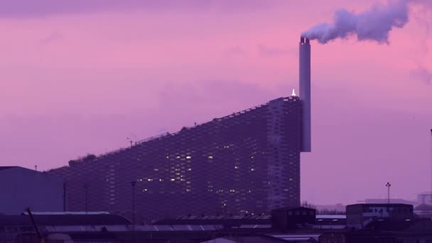 Kopenhaga Dania Przełomowa Elektrownia Copenhill Tereny Zjazdowe — Wideo stockowe